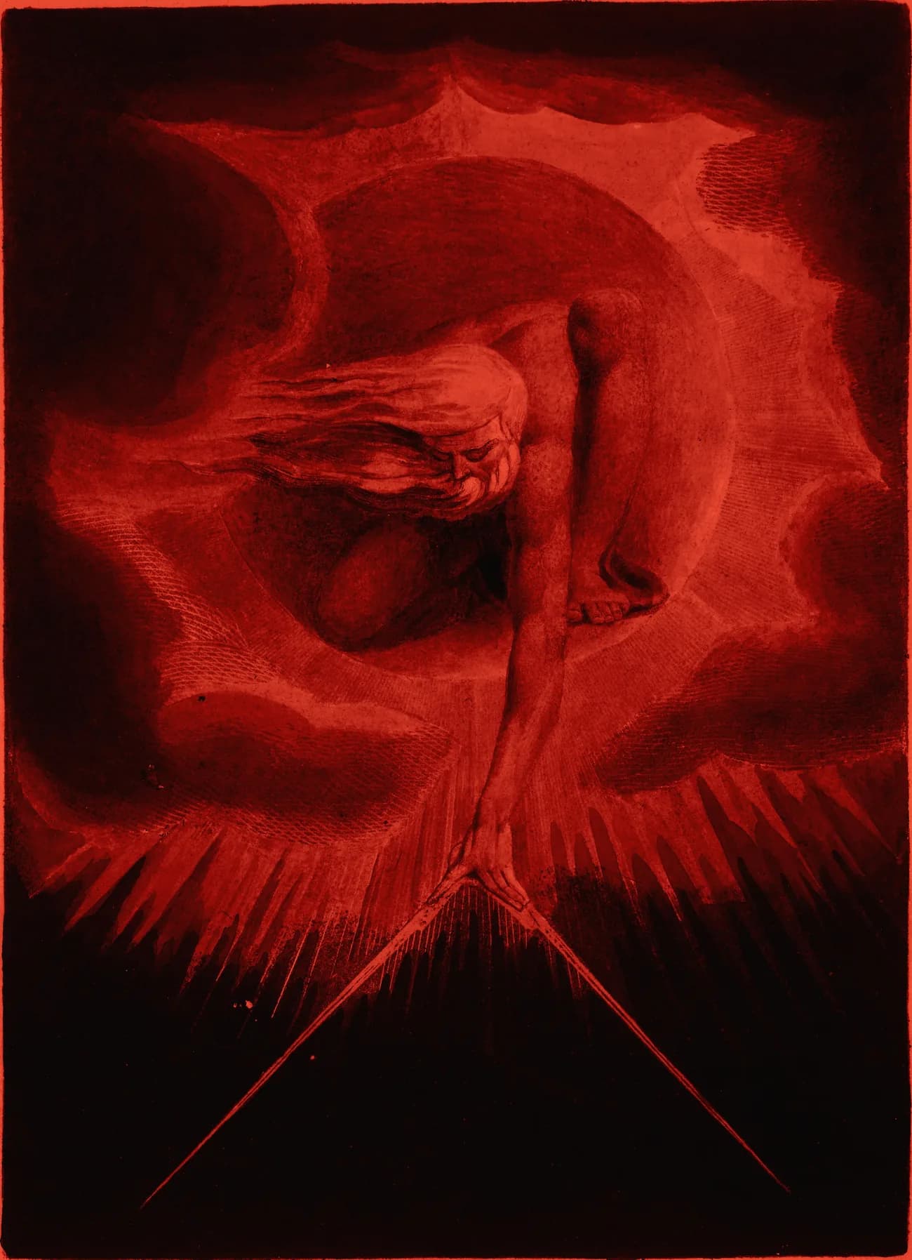 William Blake, The Ancient of Days, Urizen measuring the void with a compass