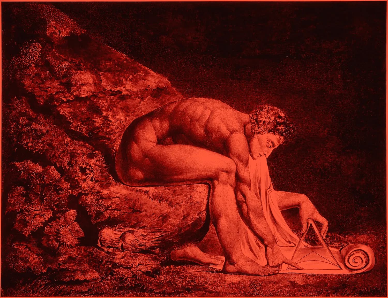 William Blake, Newton — reason measuring the deep with a compass